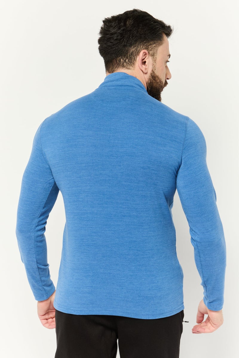 MOTION Men Sportswear Fit Long Sleeve Outdoor Sweatshirts, Blue  - Image 2
