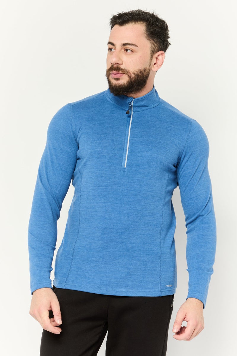 MOTION Men Sportswear Fit Long Sleeve Outdoor Sweatshirts, Blue  - Image 1