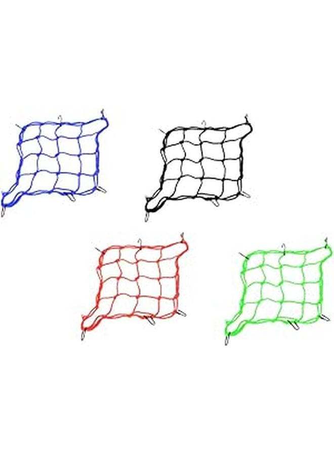 خطافات شبكة نقل البضائع الثقيلة للدراجات + شبكة صندوق مرنة لنقل الأمتعة (4 قطع) - Image 1