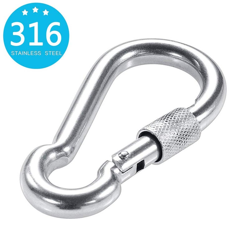 PROND Locking Carabiners, Heavy Duty Carabiner, 316 Stainless Steel Screw Lock Carabiner Hooks - Image 2