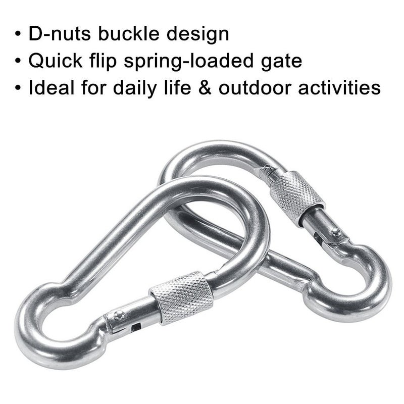 PROND Locking Carabiners, Heavy Duty Carabiner, 316 Stainless Steel Screw Lock Carabiner Hooks - Image 3