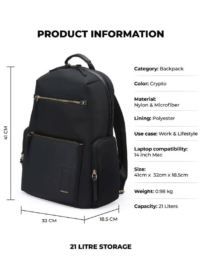 Mokobara The Bliss Backpack 21L Premium Nylon 14" Unisex Multipurpose Laptop Backpack for Women (Crypto) - Image 3