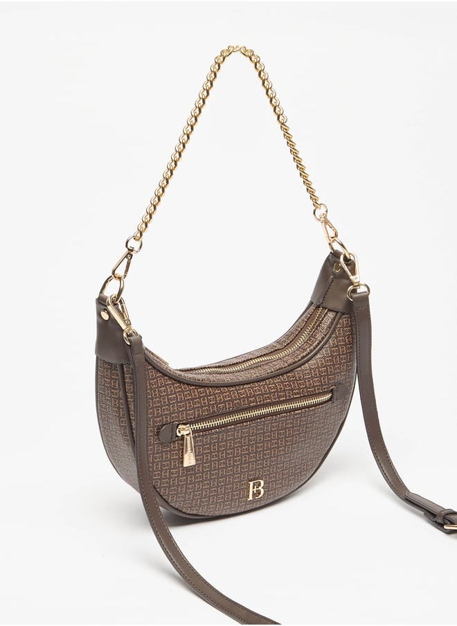 Flora Bella By Shoexpress Women Solid Hobo Bag with Detachable Strap and Zip Closure  - Image 2