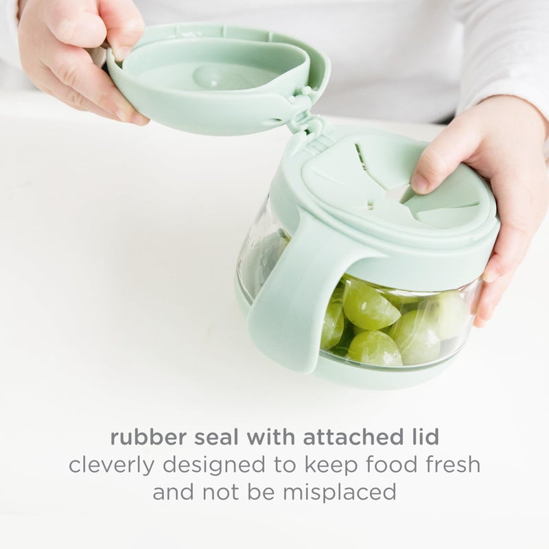 Ubbi Tweat No Spill Snack Container for Kids, BPA-Free Tritan, Toddler Snack Container, Sage & Pink - Image 4