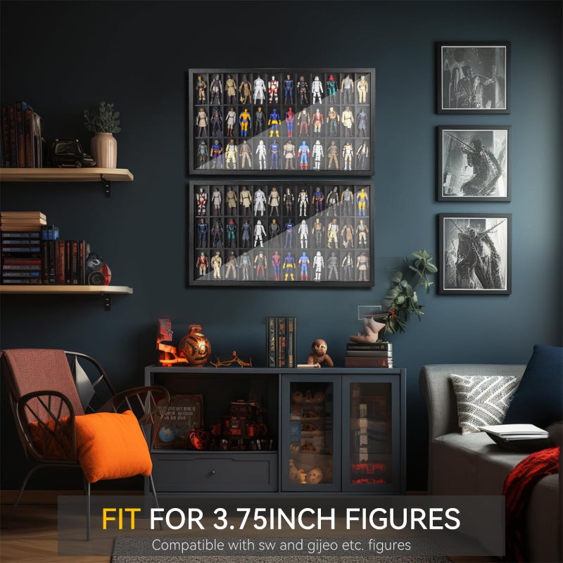 FIGURESLAB 3.75 inch Figure Collectors Showcase, Display Frame Case for Action Figures, Dustproof Cabinet Box for Collectibles, Compatible with Star was/ Gi Jeo Classified Series, 24.61" X 1.65" X 13.98" - Image 3