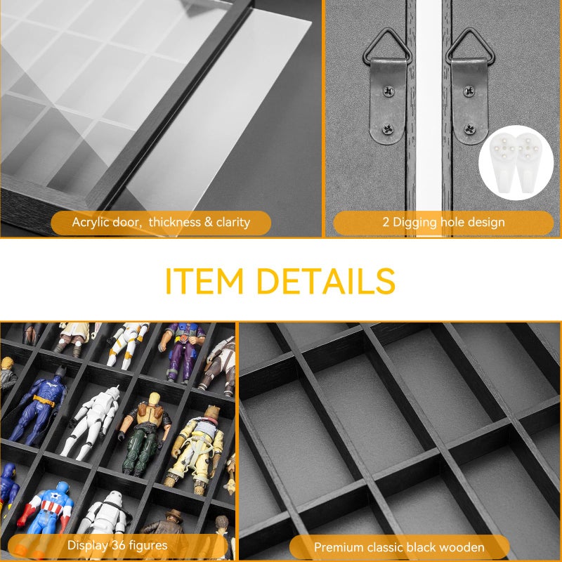 FIGURESLAB 3.75 inch Figure Collectors Showcase, Display Frame Case for Action Figures, Dustproof Cabinet Box for Collectibles, Compatible with Star was/ Gi Jeo Classified Series, 24.61" X 1.65" X 13.98" - Image 5