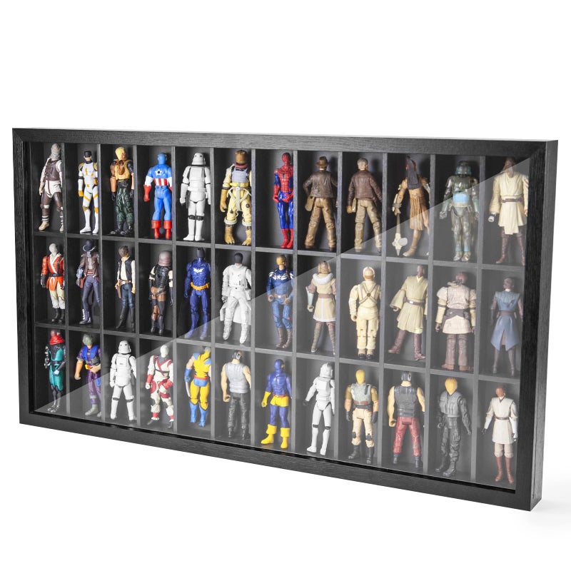 FIGURESLAB 3.75 inch Figure Collectors Showcase, Display Frame Case for Action Figures, Dustproof Cabinet Box for Collectibles, Compatible with Star was/ Gi Jeo Classified Series, 24.61" X 1.65" X 13.98" - Image 1