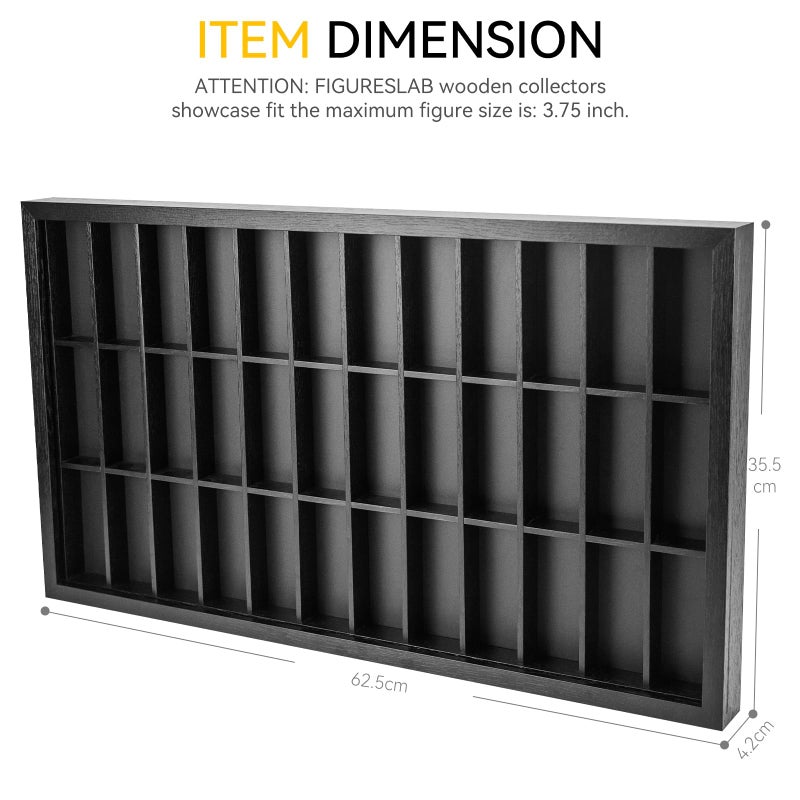 FIGURESLAB 3.75 inch Figure Collectors Showcase, Display Frame Case for Action Figures, Dustproof Cabinet Box for Collectibles, Compatible with Star was/ Gi Jeo Classified Series, 24.61" X 1.65" X 13.98" - Image 4