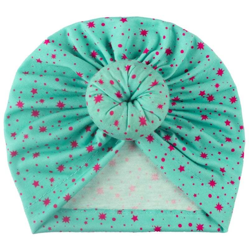 Newborn Knotted Donut Beanie Hat Set 6Pcs Soft Cotton Red Yellow Green Pink - Image 4