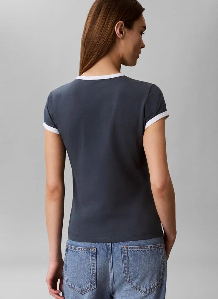 Calvin Klein Jeans Embroidered Logo Ringer T-shirt