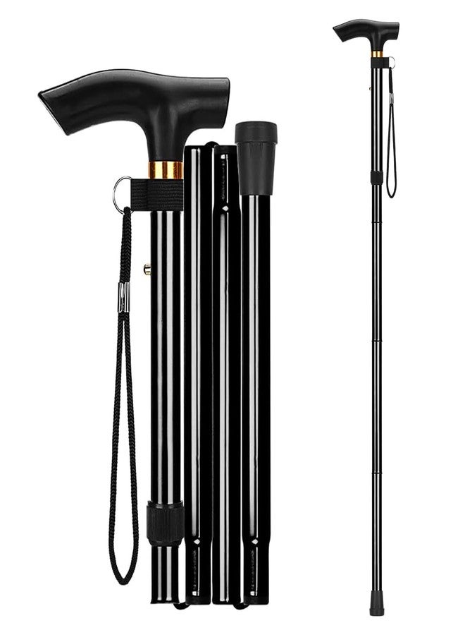 COMFYTHERA Walking Cane, Folding Cane for Man & Women, Portable Lightweight | 5-Level Adjustable Height, Collapsible Cane for Seniors Balancing Mobility Aid - Image 1