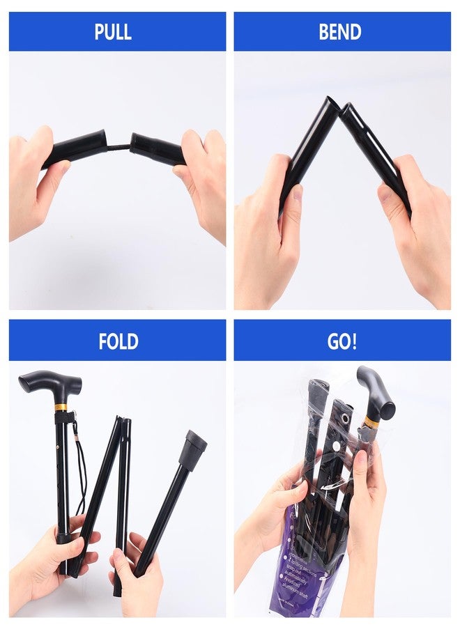 COMFYTHERA Walking Cane, Folding Cane for Man & Women, Portable Lightweight | 5-Level Adjustable Height, Collapsible Cane for Seniors Balancing Mobility Aid - Image 4