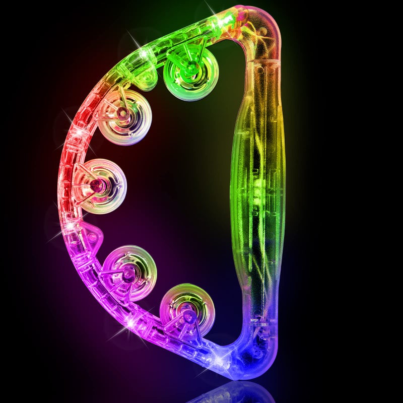 Aywewii LED Tambourine Light Up Sensory Toys for Kids with Autism Special Needs Musical Instrument for Toddlers Adults Birthday Gifts for Boys Girls Glow in the Dark Party Favor - Image 2