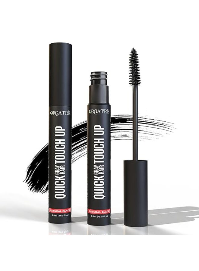 Orgatre Quick Gray Hair Touch Up Stick for grey hair 4.5ml | Instant Gray Coverage | Semi Permanent | Black Color | Smudge-Proof & Long-Lasting | Ideal for All Hair Types | Enriched with Almond & Olive Oil - Image 1