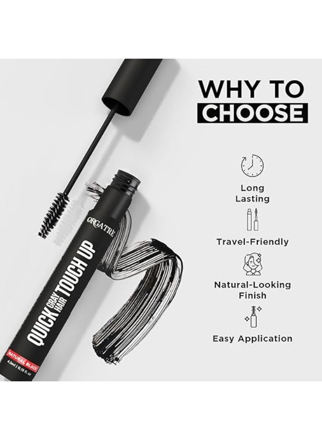 Orgatre Quick Gray Hair Touch Up Stick for grey hair 4.5ml | Instant Gray Coverage | Semi Permanent | Black Color | Smudge-Proof & Long-Lasting | Ideal for All Hair Types | Enriched with Almond & Olive Oil - Image 2