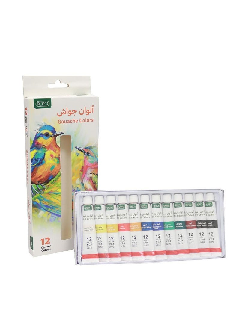 روكو مجموعة ألوان غواش مكونة من 12 قطعة متعددة الألوان - Image 2