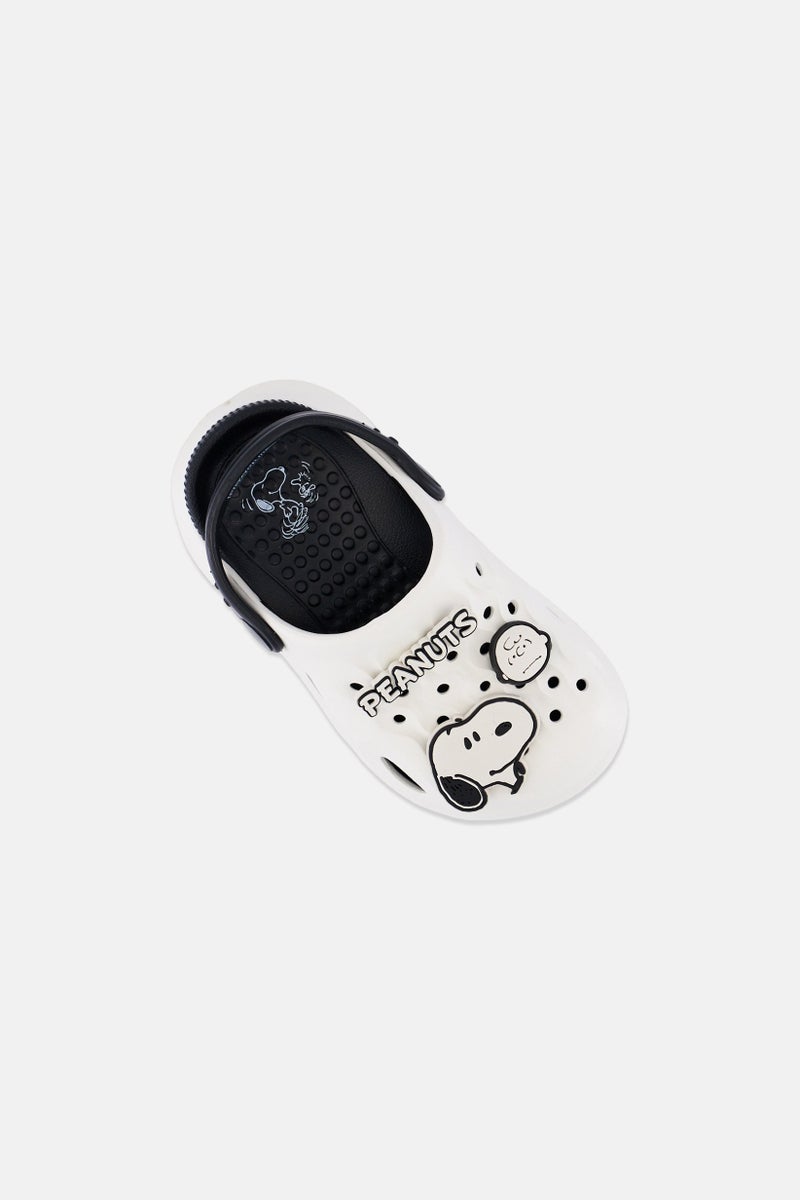 Peanuts Toddlers Boy Snoopy Slingback Clogs, Off White - Image 3