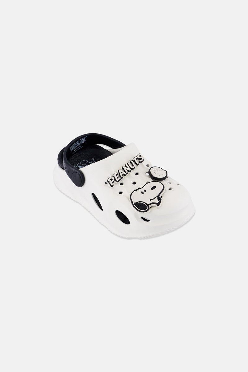 Peanuts Toddlers Boy Snoopy Slingback Clogs, Off White - Image 1