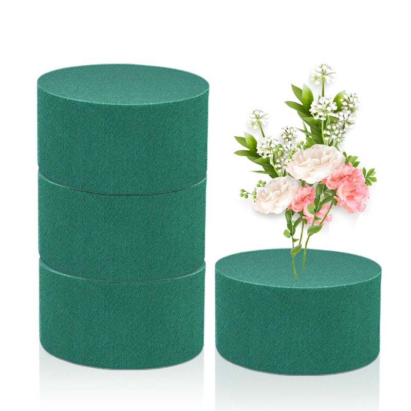 SupKing Round Floral Foam 4.5'' SUPKING Flower Foams 4Pcs Florist Foam Block Wet Dry Green Foam for Artificial and Fresh Flower Arrangement - Image 1