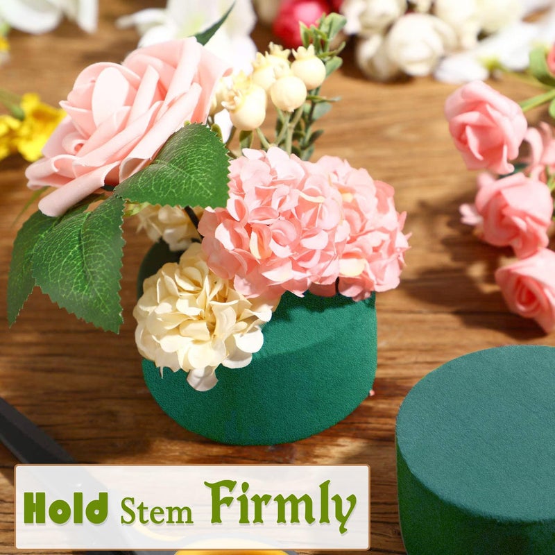 SupKing Round Floral Foam 4.5'' SUPKING Flower Foams 4Pcs Florist Foam Block Wet Dry Green Foam for Artificial and Fresh Flower Arrangement - Image 4