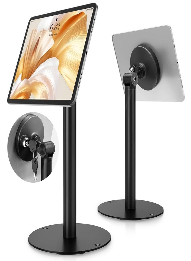 monTEK Anti-Theft Tablet Stand, Frameless Universal Tablet Kiosk with Security Lock Fit 7”-15” Screen Size, Compatible with IPad Pro/Air/Mini and Samsung Tab, Black - Image 1
