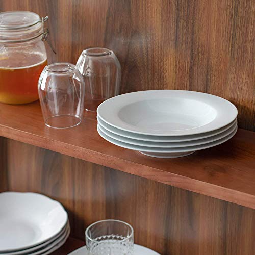 TREANDCARD Fine Tableware Porcelain Bone China Deep Pasta Plate, Deep Soup Plate, Maggi Plate, Gravy Plate - Pack of 6 (Snow White) - Image 4