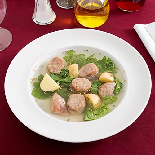 TREANDCARD Fine Tableware Porcelain Bone China Deep Pasta Plate, Deep Soup Plate, Maggi Plate, Gravy Plate - Pack of 6 (Snow White) - Image 5
