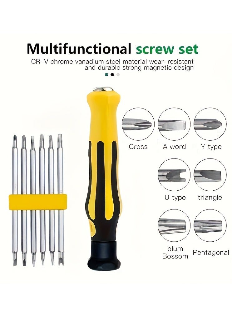 A 12-In-1 Precision Screwdriver Kit Designed for Smartphones And Tablets, Featuring Sturdy Carbon Steel Tools And Flathead Bits.  - Image 5