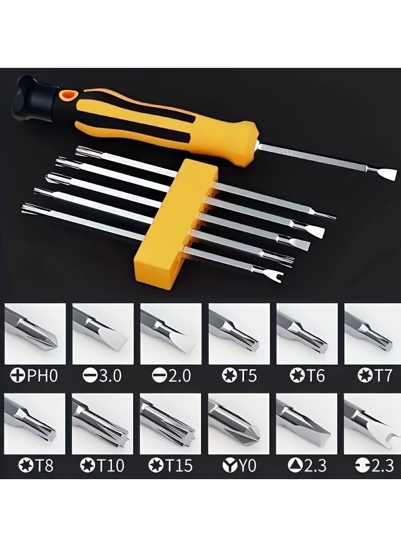 A 12-In-1 Precision Screwdriver Kit Designed for Smartphones And Tablets, Featuring Sturdy Carbon Steel Tools And Flathead Bits.  - Image 4