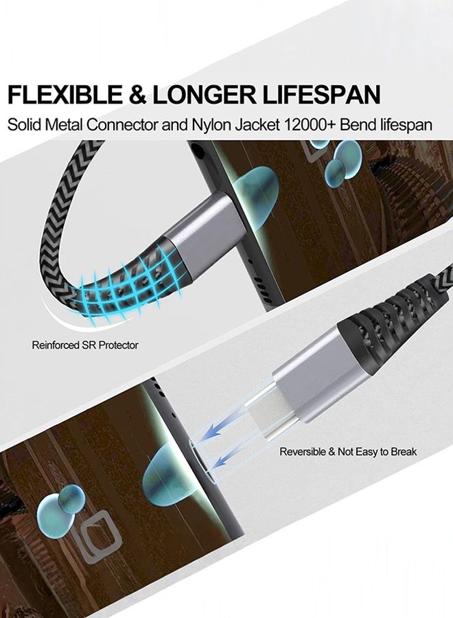 Tersely 【2 Pack】15cm USB C Cable Short USB C to Type C Cable PD 60W Fast Charger Cable Nylon Braided USB C Cord for iPhone 17/16/15 Pro Max/Pro/Plus/iPad, for Samsung S25 S24 S23 Pixel 10 9 Pro, Power Bank - Image 3