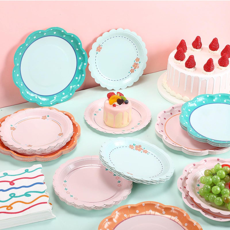 Skybooly 144 Pcs 48 Guests Italian Summer Plates And Napkins Party Supplies Italian Summer Paper Plates Napkins Last Toast Coast Disposable Tableware For Bachelorette Party Baby Bridal Shower - Image 5
