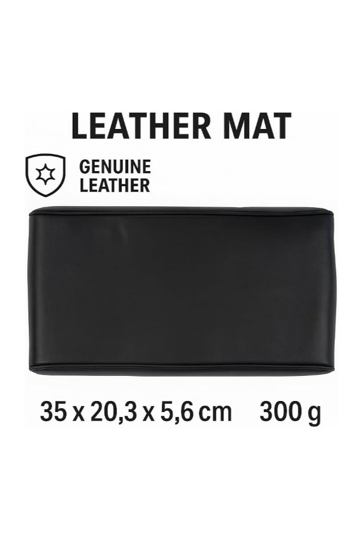 Luxury Quilted Leather Car Armrest Cushion – PU Leather Center Console Pad with Memory Foam, Non-Slip Design, and Universal Fit for Cars, SUVs, and Trucks (Solid Black) - Image 3