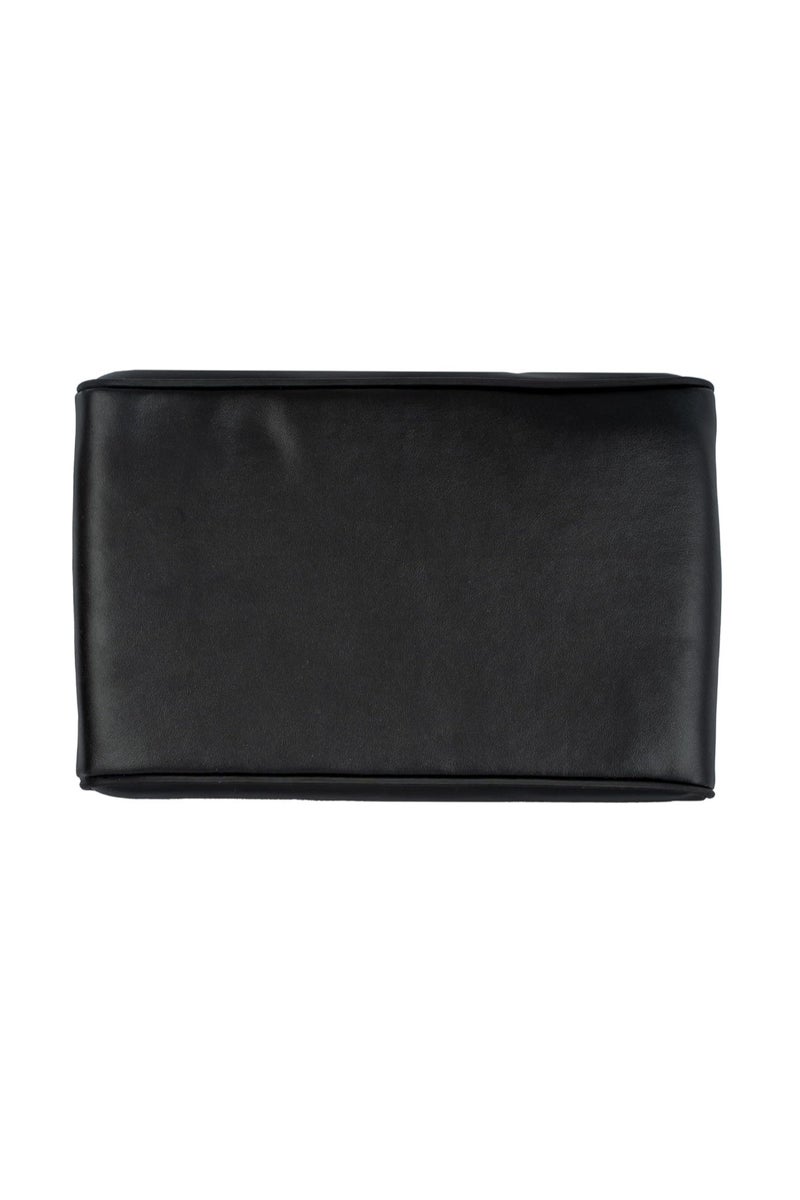 Luxury Quilted Leather Car Armrest Cushion – PU Leather Center Console Pad with Memory Foam, Non-Slip Design, and Universal Fit for Cars, SUVs, and Trucks (Solid Black) - Image 1