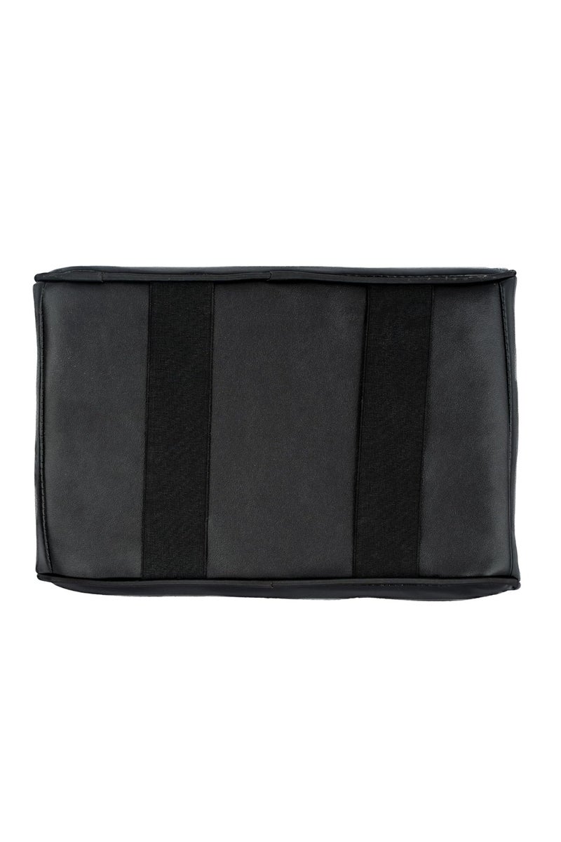 Luxury Quilted Leather Car Armrest Cushion – PU Leather Center Console Pad with Memory Foam, Non-Slip Design, and Universal Fit for Cars, SUVs, and Trucks (Solid Black) - Image 2