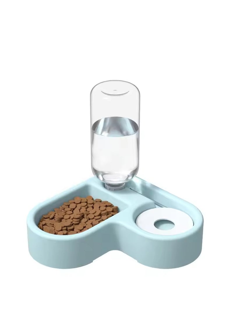 2-in-1 Corner Shaped Automatic Pet Feeder & Water Dispenser - Convenient Food and Hydration Station for Cats, Non-Electric Plastic Design - Image 1