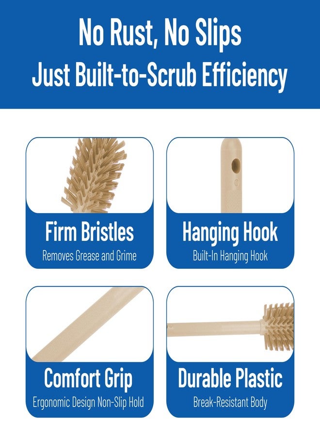 SPARTA Large Water Bottle Brush Ideal for Wide-Mouth Jars, Bottles and Tumblers, Dishwashing Tool with Handle for Home and Commercial Kitchens, Plastic, 12 Inches, Tan - Image 4