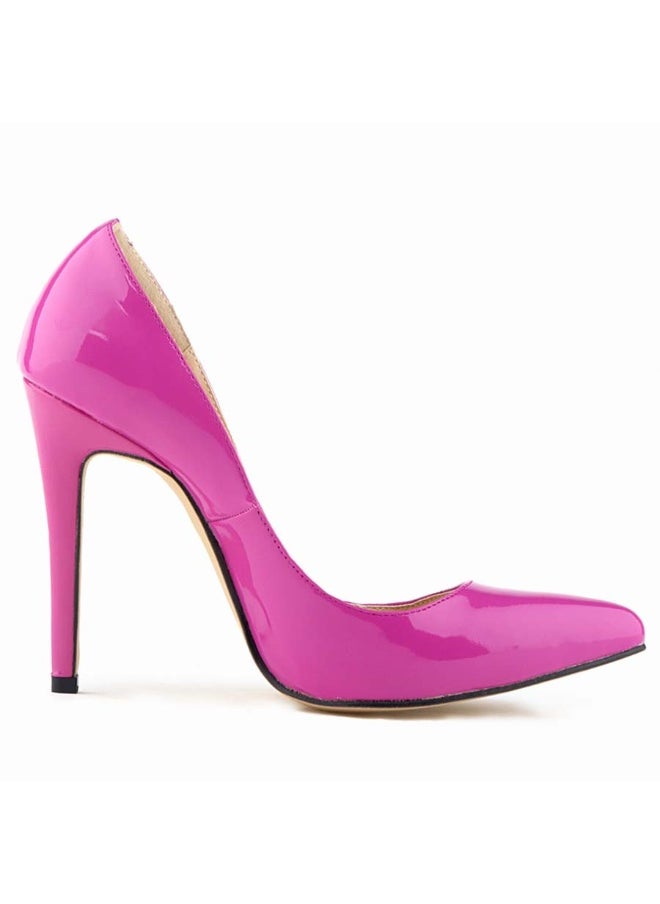 Loquat British Style Pointed Toe Ball Stiletto Heels 8 cm fuchsia  - Image 1