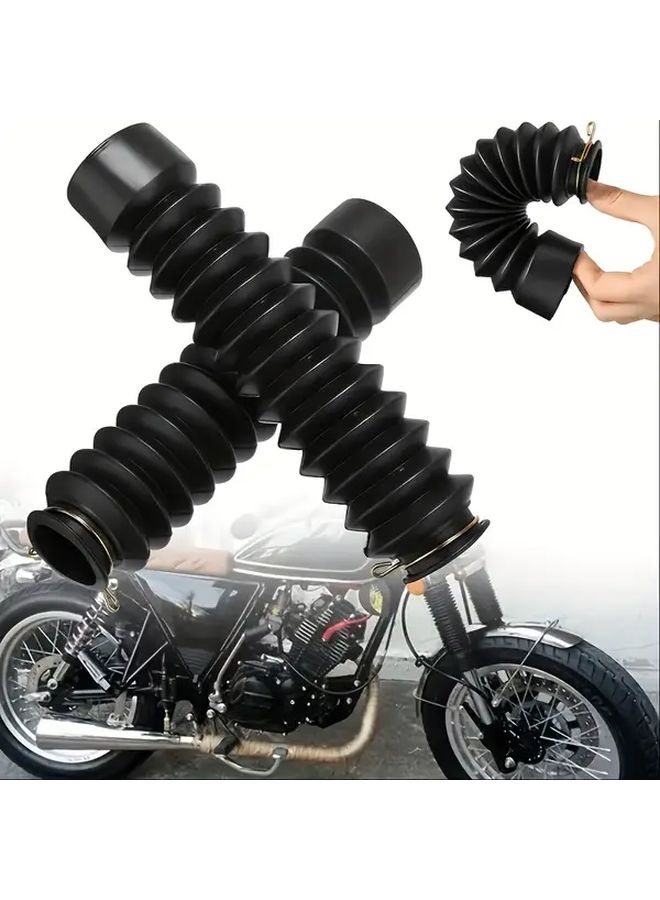 Universal 125 Motorcycle Front Fork Protective Cover Shock Absorber Dust Guard Black Modification Accessory - Image 1