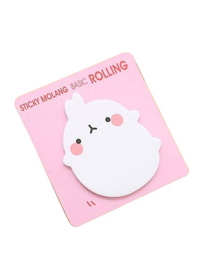 NIBEMINENT Pack Of 2 Rabbit Self-Adhesive Sticky Note Pink/White - Image 1