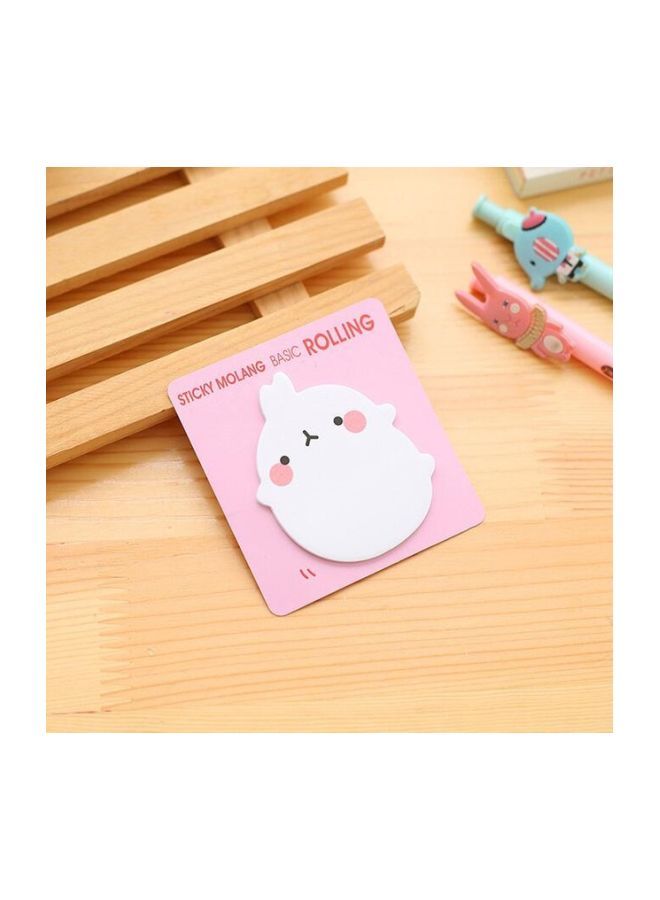 NIBEMINENT Pack Of 2 Rabbit Self-Adhesive Sticky Note Pink/White - Image 2
