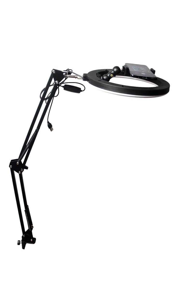 SHOPEE NO Shade Overhead Video Mobile Stand with 10" Selfie Ring Light | Metal Double Ball arm 1/4" Adaptor | for Camera, GoPro and Mobile Bracket for Desktop, Bedroom, Office - Image 3