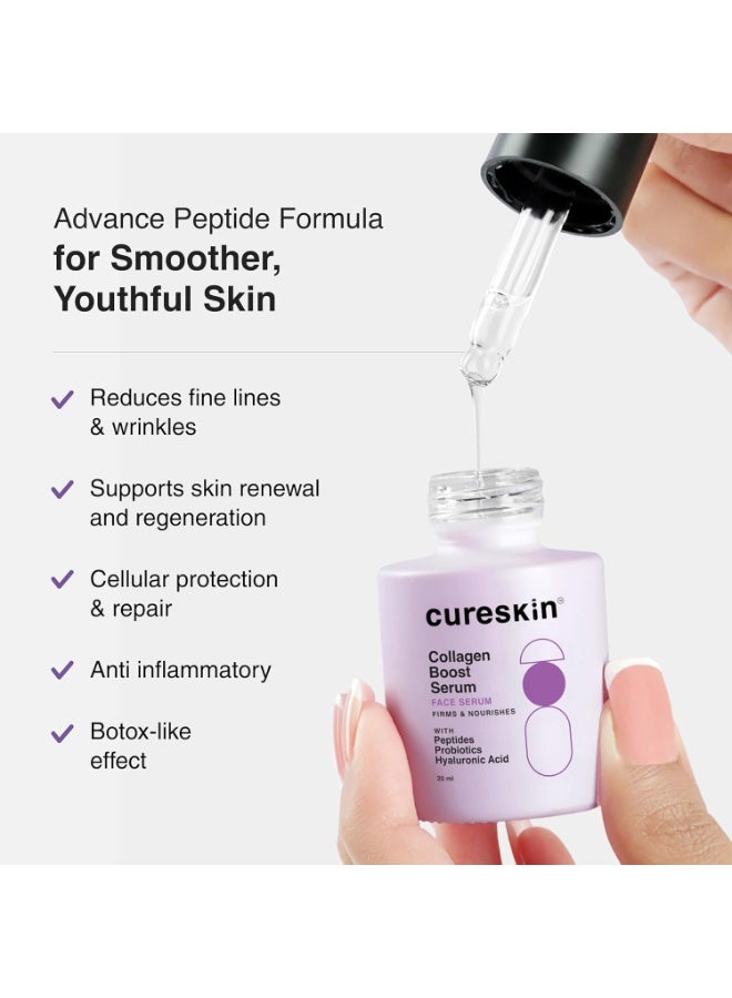 Cureskin Anti Aging Combo | Anti Aging Cream for Women | Collagen Boost Hyaluronic Acid Serum for Face 20ml | Under Eye Cream 15ml for Men and Women | Dark Circles Removal - Image 2