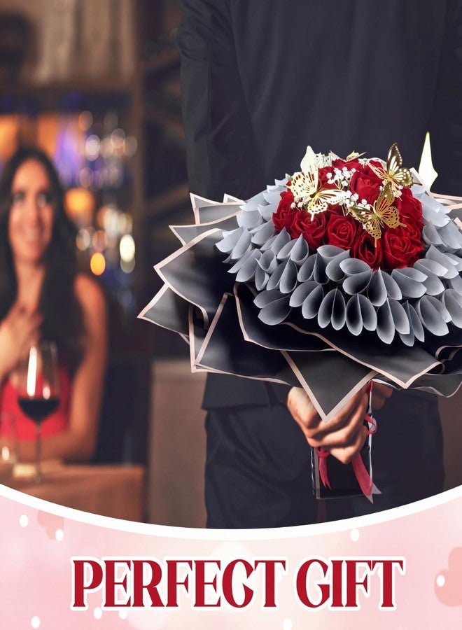 Marspark Graduation Money Bouquet Flower Kit Gift Included 20 Sheet Flower Wrapping Paper 36 Fake Flowers 100 Bamboo Skewer Floral Foam Block for Mother's Day Anniversary Wedding(Red,Classic - Image 5