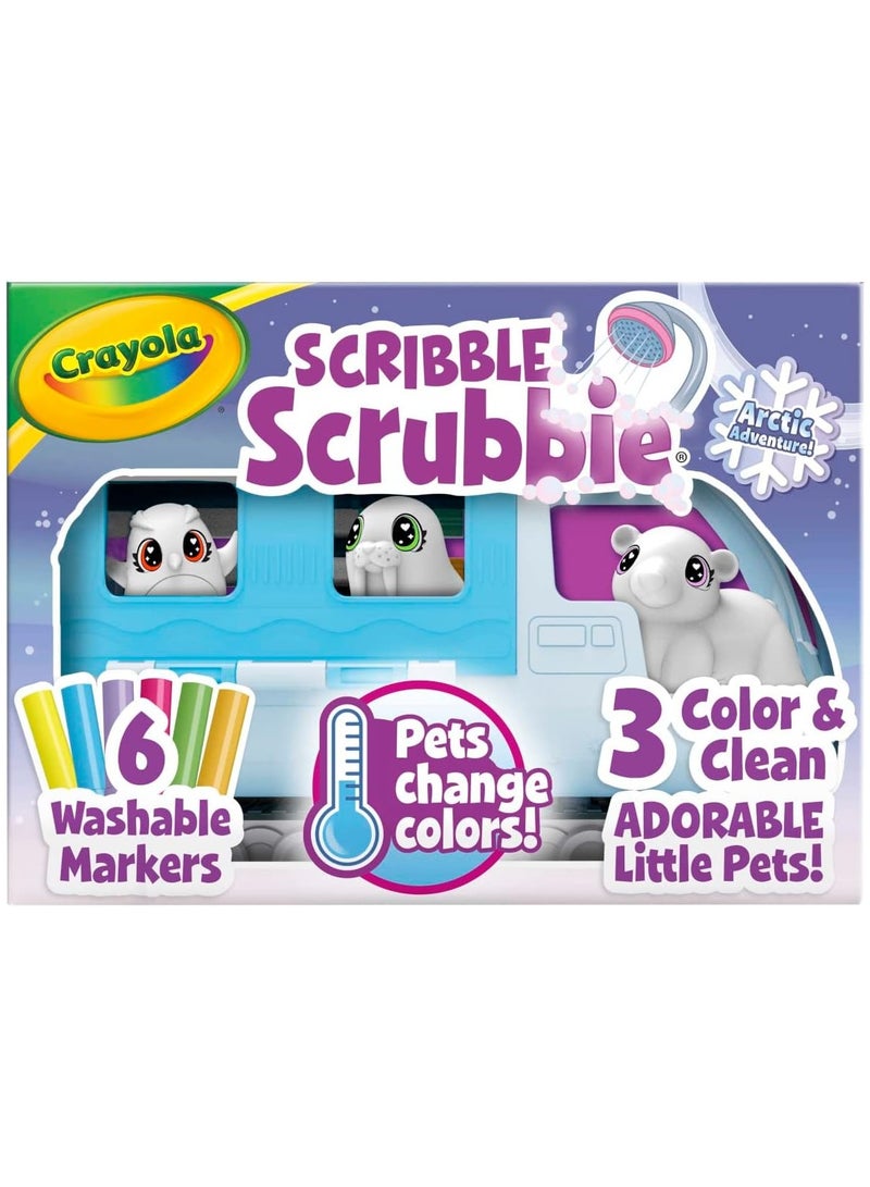 كرايولا سكريبل سكرابي بيتس أركتيك سنو إكسبلورر، لعبة تلوين وغسل مبتكرة هدية للأطفال - Image 1