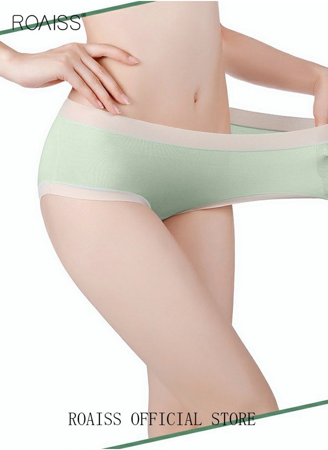 roaiss 3 Piece Breifs Set Women Safety Panties 60D High Elastic Soft Modal Ladies Underpants Breathable Antibacterial Stretch Shorts Women's Mid Rise Stretch Traceless Smooth Skinny Britches  - Image 3