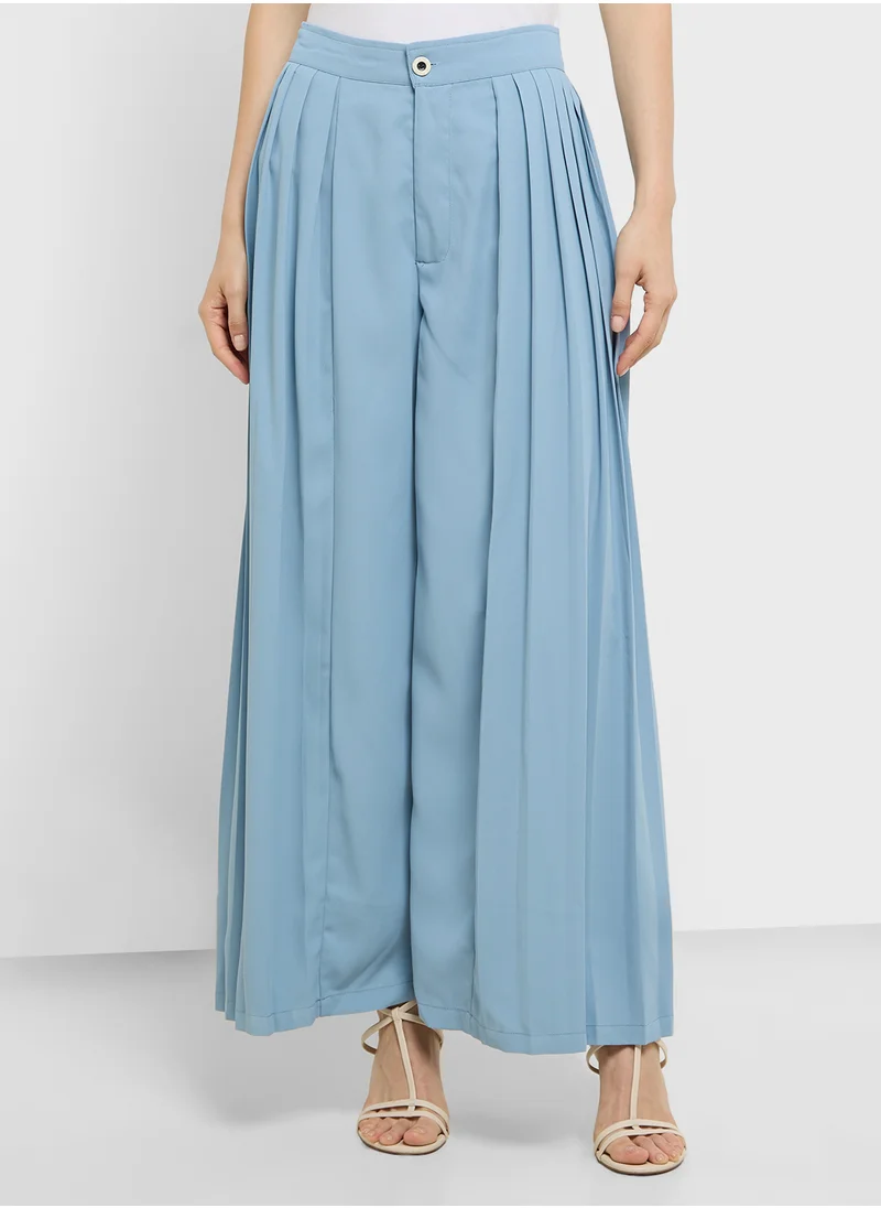ELLA Pleated Detail Blazer & Pant Set