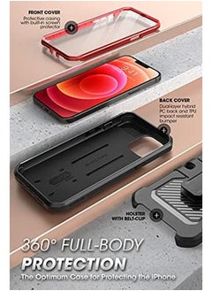 SupCase Unicorn Beetle Pro Series Case For Iphone 13 Pro 2021 Release 6.1 Inch Built In Screen Protector Full Body Rugged Holster Case Ruddy  - Image 5