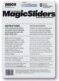 Magic Sliders Magic Sliders 8221-  7/8 Inch Round Furniture Glide  Nail On Sliding Disc (8 pack) (Gray)  - Image 2