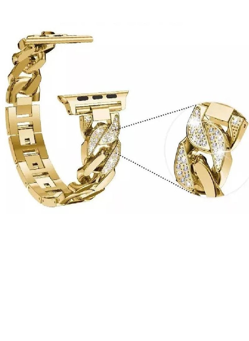 Generic - Stylish Replacement Band Strap For Apple Watch 38/40/41mm gold - Image 1