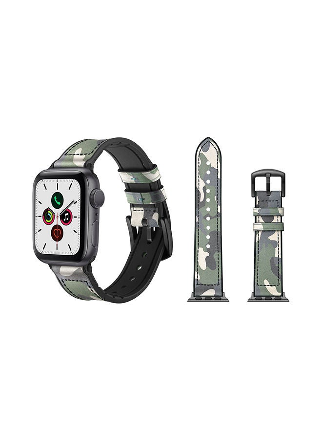 NIBEMINENT Hybrid Replacement Band For Apple Watch Series 5/4/3/2/1 40/38mm Camouflage Green - Image 1